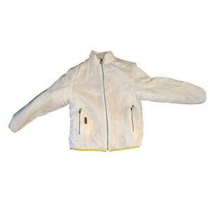 Versace Intensive Vintage Y2K 90s White Winter Coat Sz M/L | Luxury Designer